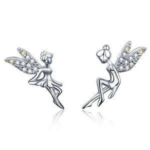 ✨Dainty White CZ Sweet Wing Fairies Stud Earrings for Women, GPMB1441